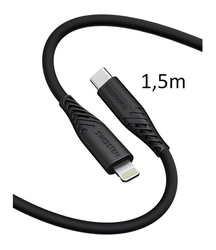 SWISSTEN kabel USB-C Lightning silikonový 1,5m 3A 60W černá 