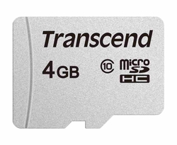 TRANSCEND MicroSDHC karta 4GB 300S, Class 10, bez adaptéru 