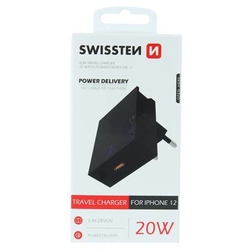SWISSTEN adaptér 20W POWER DELIVERY pro iPhone USB-C ČERNÁ 