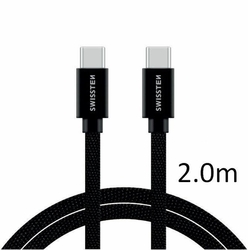 SWISSTEN kabel USB-C USB-C 2m 3A černá (vhodné do aut)