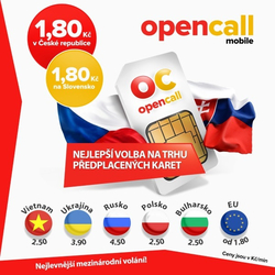 SIM karta OPENCALL s kreditem 200Kč CZ
