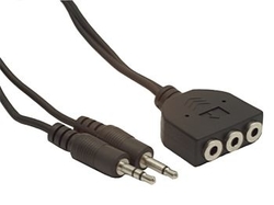 Gembird kabel audio prodlužovací 2x JACK 3.5mm samec/3x JACK 3.5mm samice, 1m 