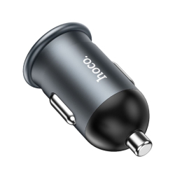 CL adaptér HOCO Z43, 1x USB A, QC 3.0, PD 18W, barva metal grey