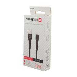 SWISSTEN kabel USB USB-C 1,0m černý