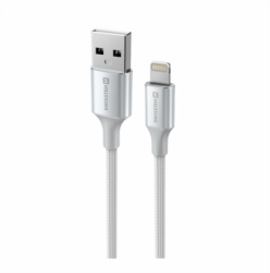 Datový Kabel SWISSTEN Textile II USB / Lightning 1,5 M Bílý
