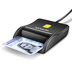 AXAGON CRE-SM3N, USB-A FlatReader čtečka kontaktních karet Smart card (eObčanka), kabel 1.