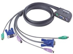 Aten 2-port KVM PS/2 mini, 1.2m kabely