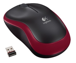 Logitech M185 nano/Kancelářská/Optická/1 000DPI/Bezdrátová USB/Červená