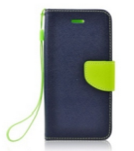 Pouzdro FANCY Diary iPhone 13 / 13 Pro (6,1) barva modrá/limetka
