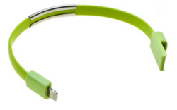 Datový kabel BRACELET microUSB nabíjecí green