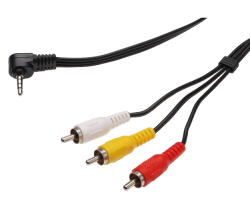 PremiumCord Video + Audio kabel, stereo 3.5mm 4 pinový - 3x CINCH RCA stíněný, M/M, 1,5m