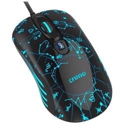 Crono OP-636B - herní laserová myš, 800/1600/3200 DPI, LED podsvícení, USB, modrá