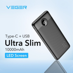 Externí baterie POWER BANK Veger A11S, 10000mAh PD20W QC 3.0, 2x USB 1x USB Typ C, 1x Micr