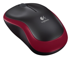 Logitech M185 nano/Kancelářská/Optická/1 000 DPI/Bezdrátová USB/Červená