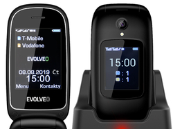 EVOLVEO EasyPhone FD, mobilní telefon pro seniory s nabíjecím stojánkem (černá barva)