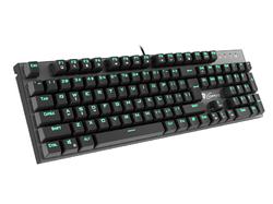 Mechanická klávesnice Genesis Thor 300, US layout, zelené podsvícení, Outemu Blue switch