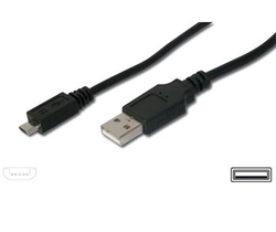 PremiumCord Kabel micro USB 2.0, A-B 20cm, černá