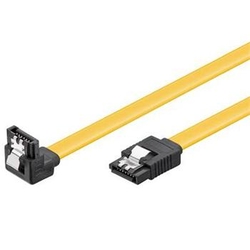 PremiumCord 0,2m SATA 3.0 datový kabel, 6GBs, kov.západka, 90°