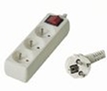 Prodlužovací přívod 230V, 2m, 3 zásuvky + vypínač