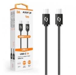 ALIGATOR Datový kabel POWER 3A, USB-C/USB-C, černý