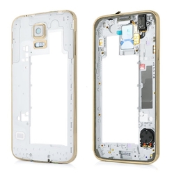 Samsung G900 Galaxy S5 kryt střední - osazený zlatá