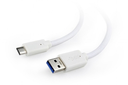 Kabel CABLEXPERT USB 3.0 A - USB-C M/M, 1m, bílý