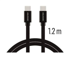 SWISSTEN kabel USB-C USB-C textilní 1,2m 3A černý