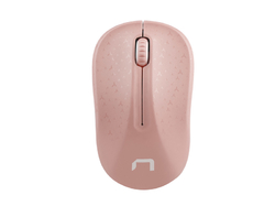 Natec optická myš TOUCAN/1600 DPI/Cestovní/Optická/Bezdrátová USB/Bílá-růžová