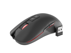 Genesis herní optická myš ZIRCON 330/RGB/Herní/Optická/3 500 DPI/Bezdrátová USB/Černá-červ