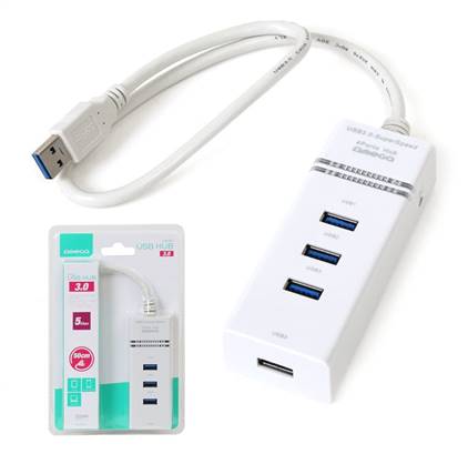 Omega OUH34W USB3.0 rozbočovač HUB 4 PORT bílá 
